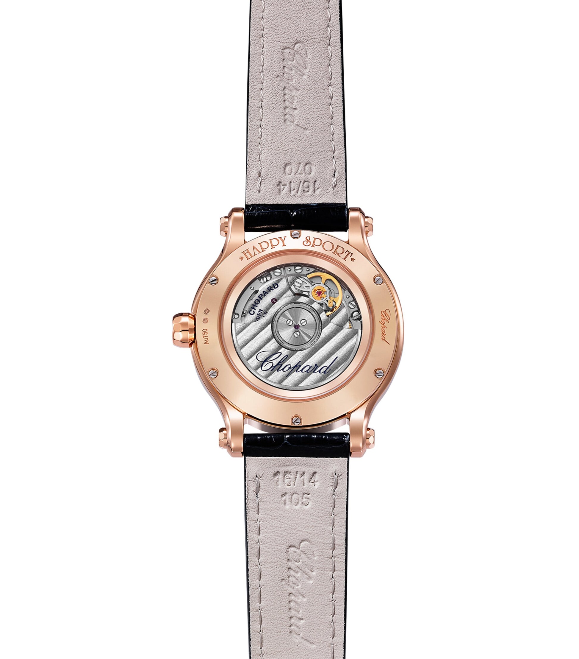Rose Gold and Diamond Happy Sport Automatic Watch 33mm