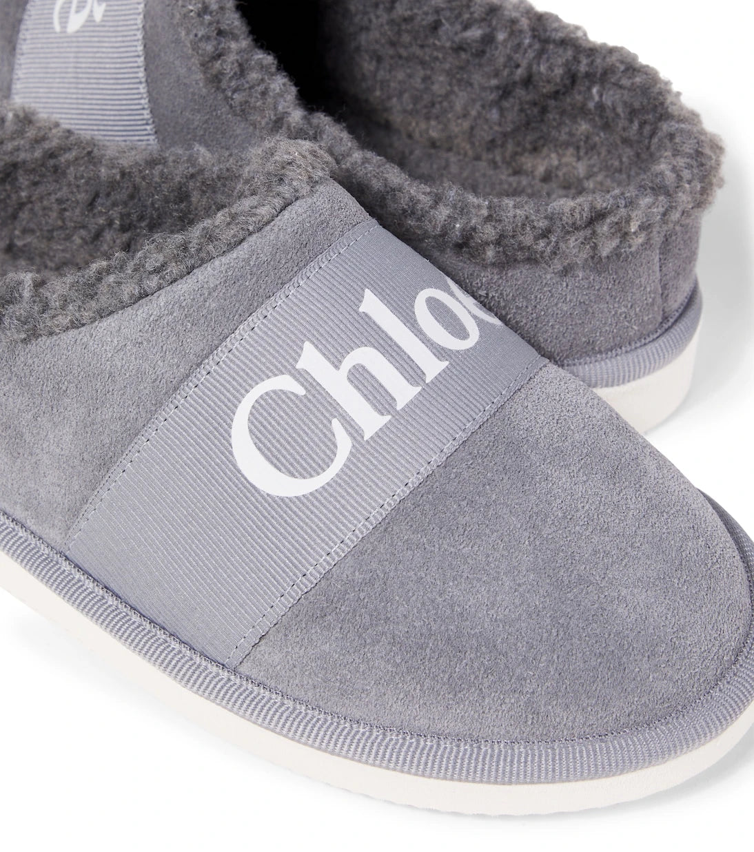 Chloé Kids - Logo suede slippers