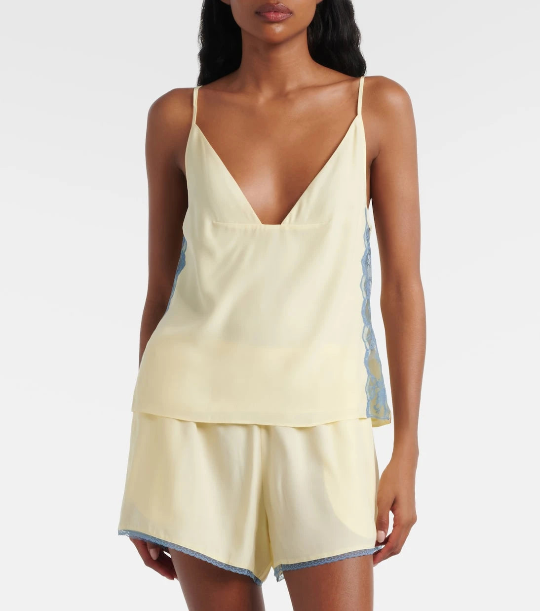 SIR - Lace-trimmed silk camisole