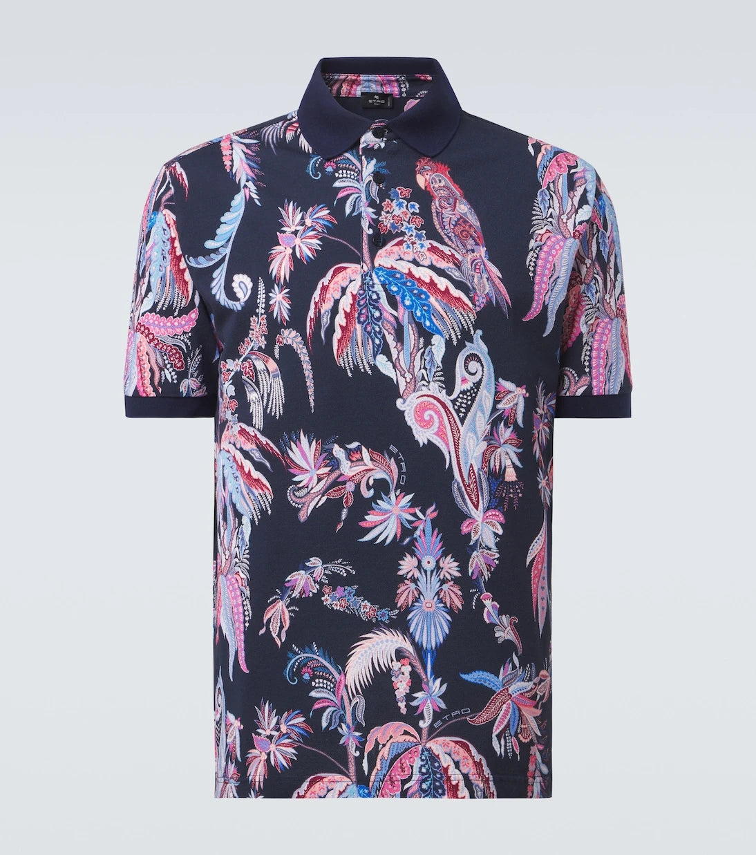 Etro - Printed cotton piqué polo shirt