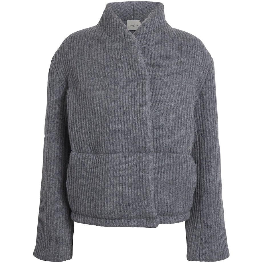 Le Kasha Grey Cashmere Linz Puffer Jacket