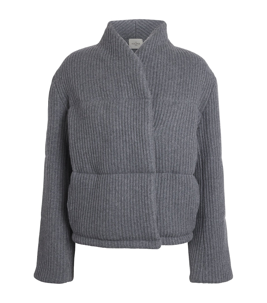 Le Kasha Grey Cashmere Linz Puffer Jacket