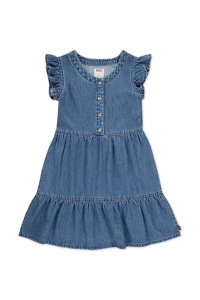 Levi's FLUTTER SLEEVE BUTTON UP D Çocuk Pamuk Elbise