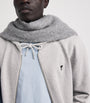 AMI Paris Grey Organic Cotton Ami de Coeur Zip-Up Hoodie