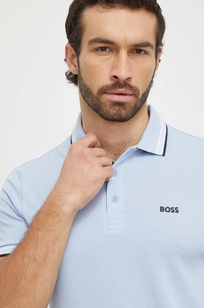 BOSS Green Pamuklu Yakalı Erkek Tişört Paddy