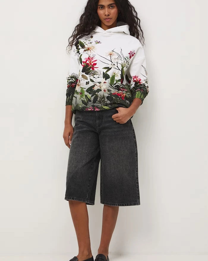 Medicine kapüşonlu kadın pamuklu elastanlı sweatshirt