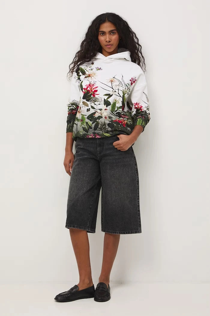 Medicine kapüşonlu kadın pamuklu elastanlı sweatshirt