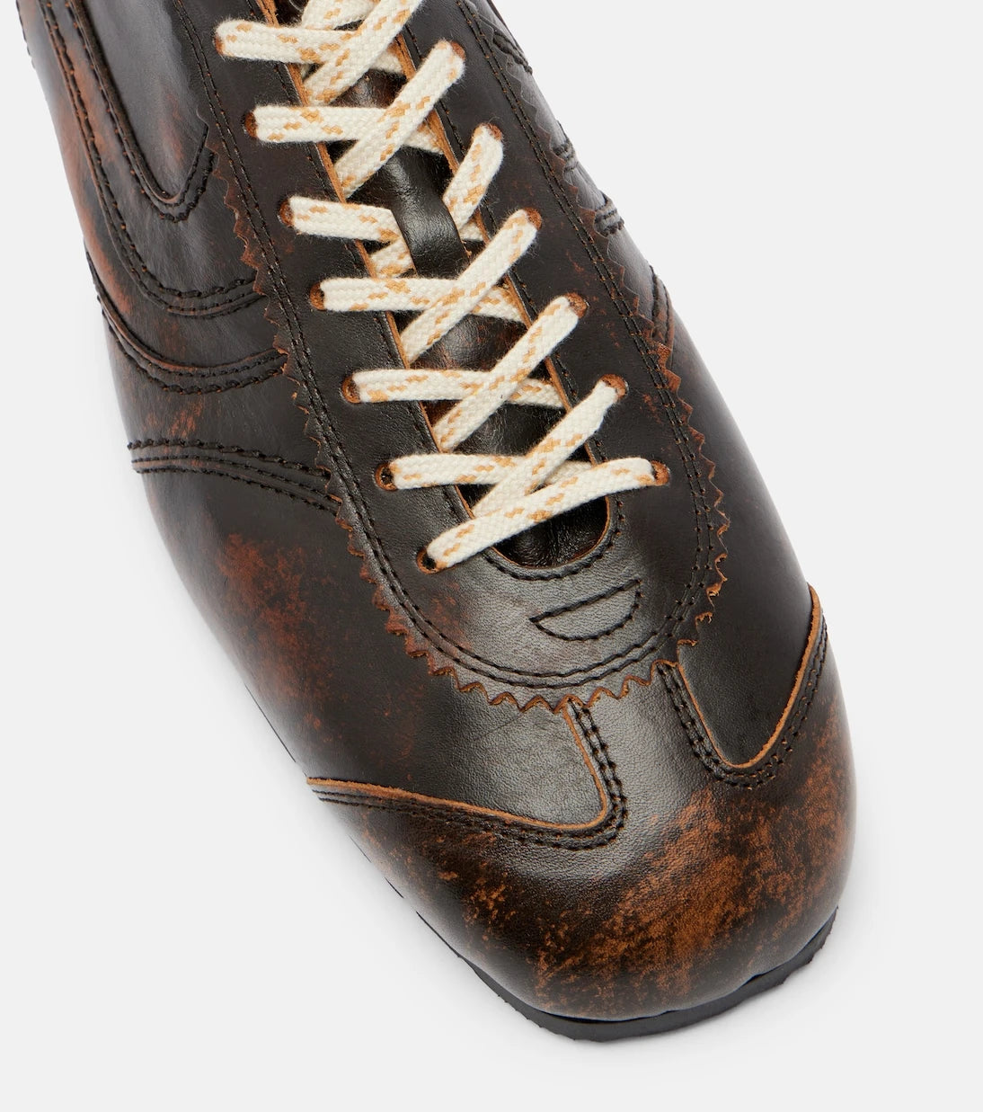 Dries Van Noten - Distressed leather sneakers