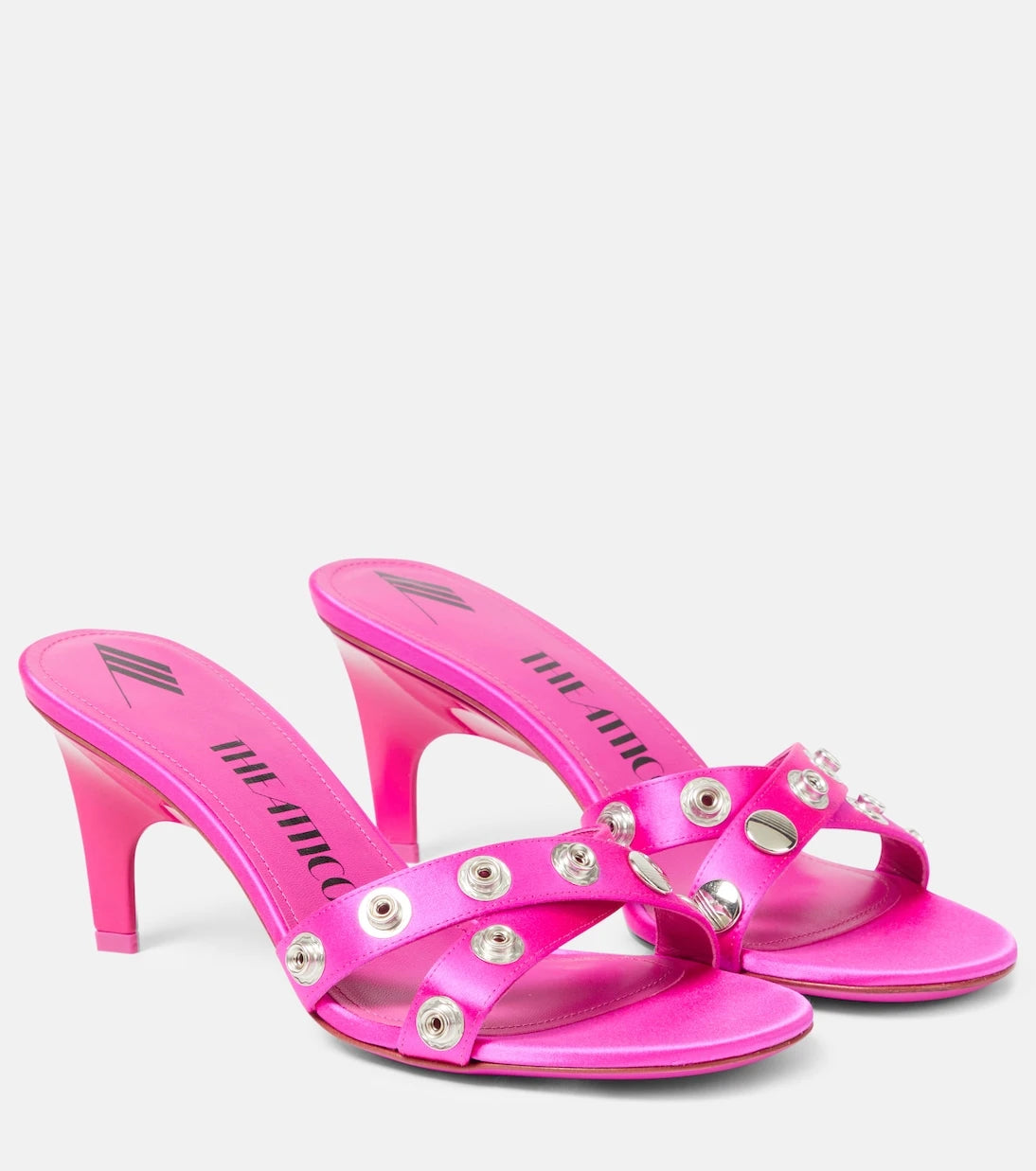 The Attico - Cosmo 60 studded satin sandals