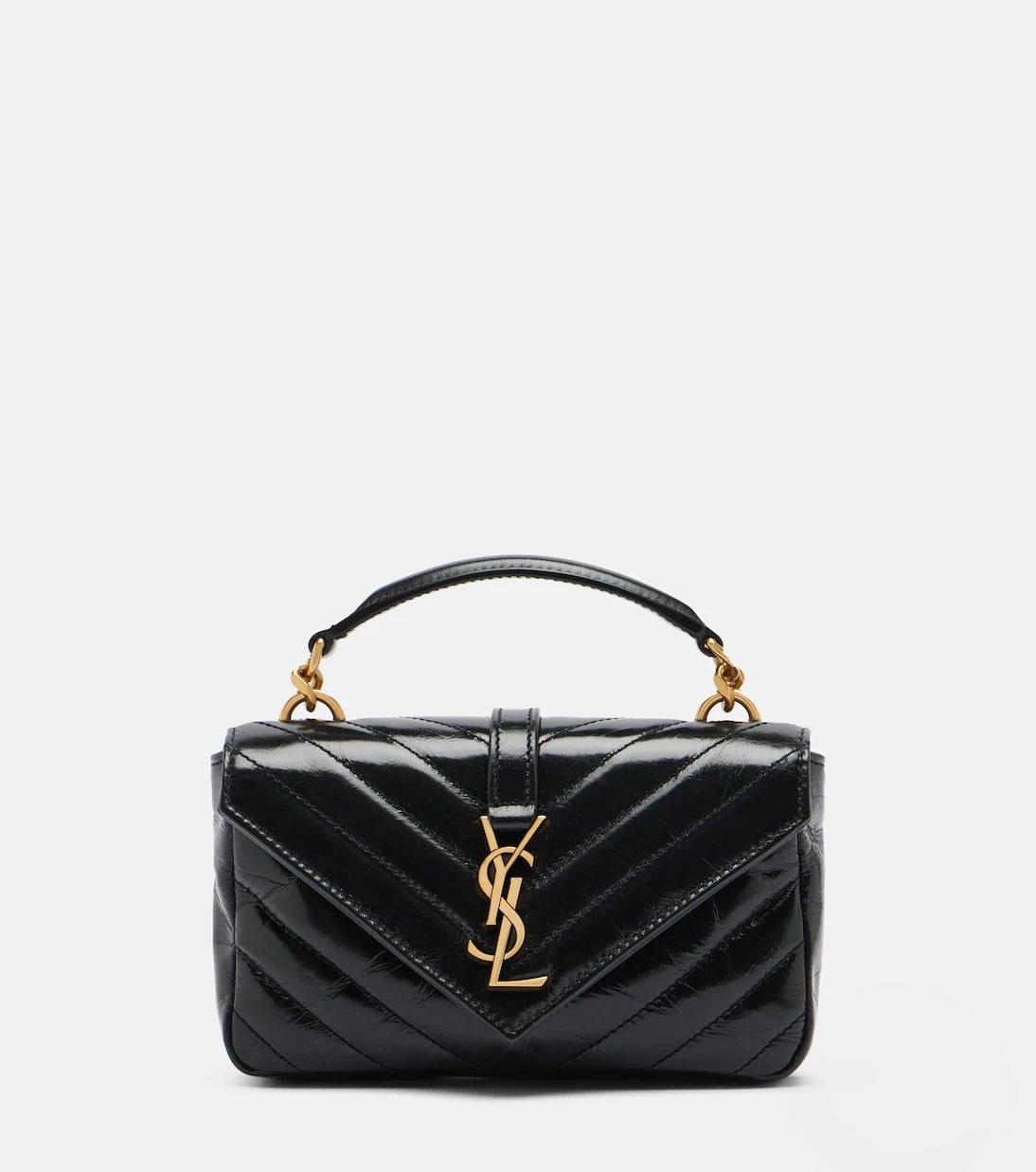 Saint Laurent - حقيبة كتف كوليدج ميني جلد مبطن
