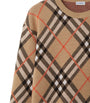 Beige Wool-Mohair Check Cardigan