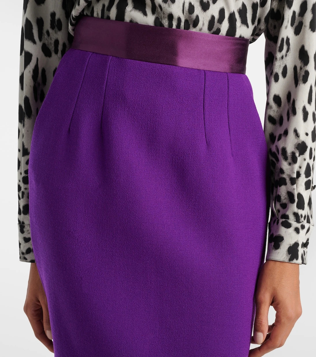 Dolce&Gabbana - High-rise wool-blend crêpe pencil skirt