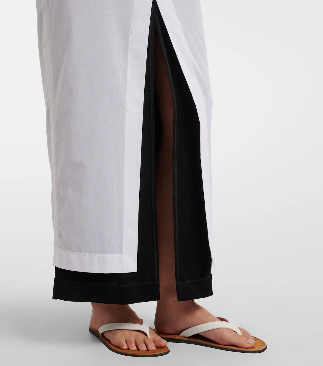 The Row - Iphora layered cotton maxi skirt