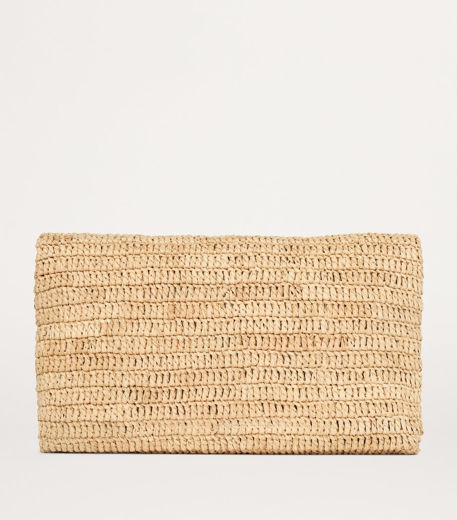 Saint Laurent Brown Raffia Cassandre Envelope Pouch