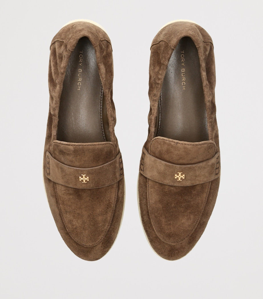 Tory Burch Beige Suede Ballet Sport Loafers