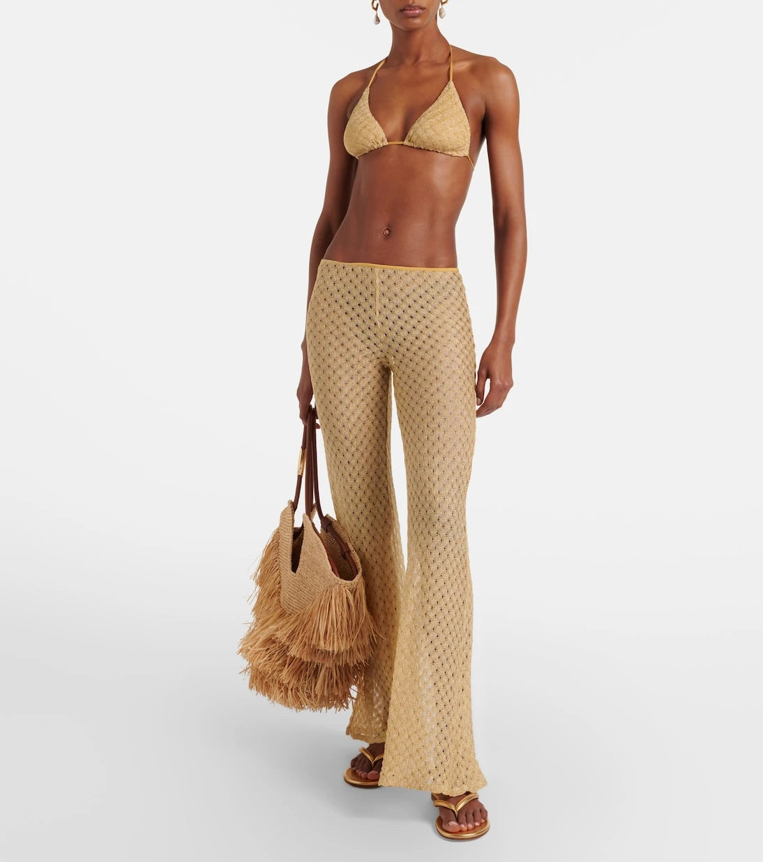 Missoni - Open-knit lamé flared pants