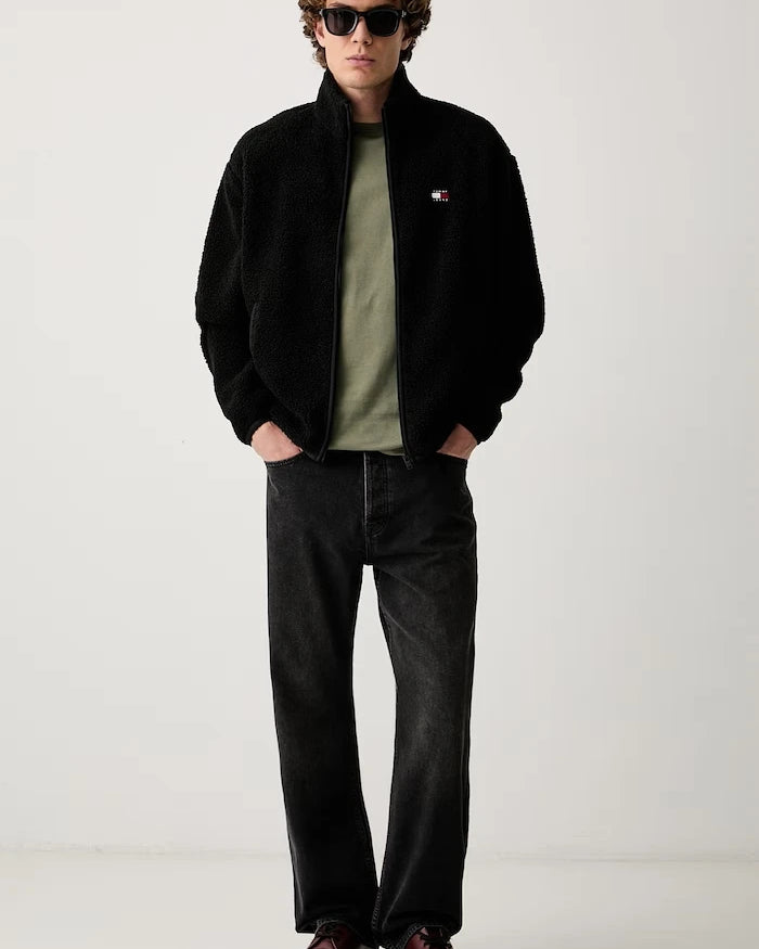 Tommy Jeans fermuarlı erkek polar sweatshirt