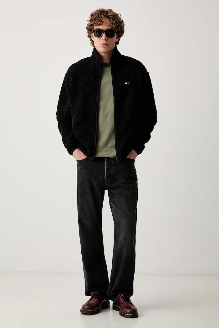 Tommy Jeans fermuarlı erkek polar sweatshirt