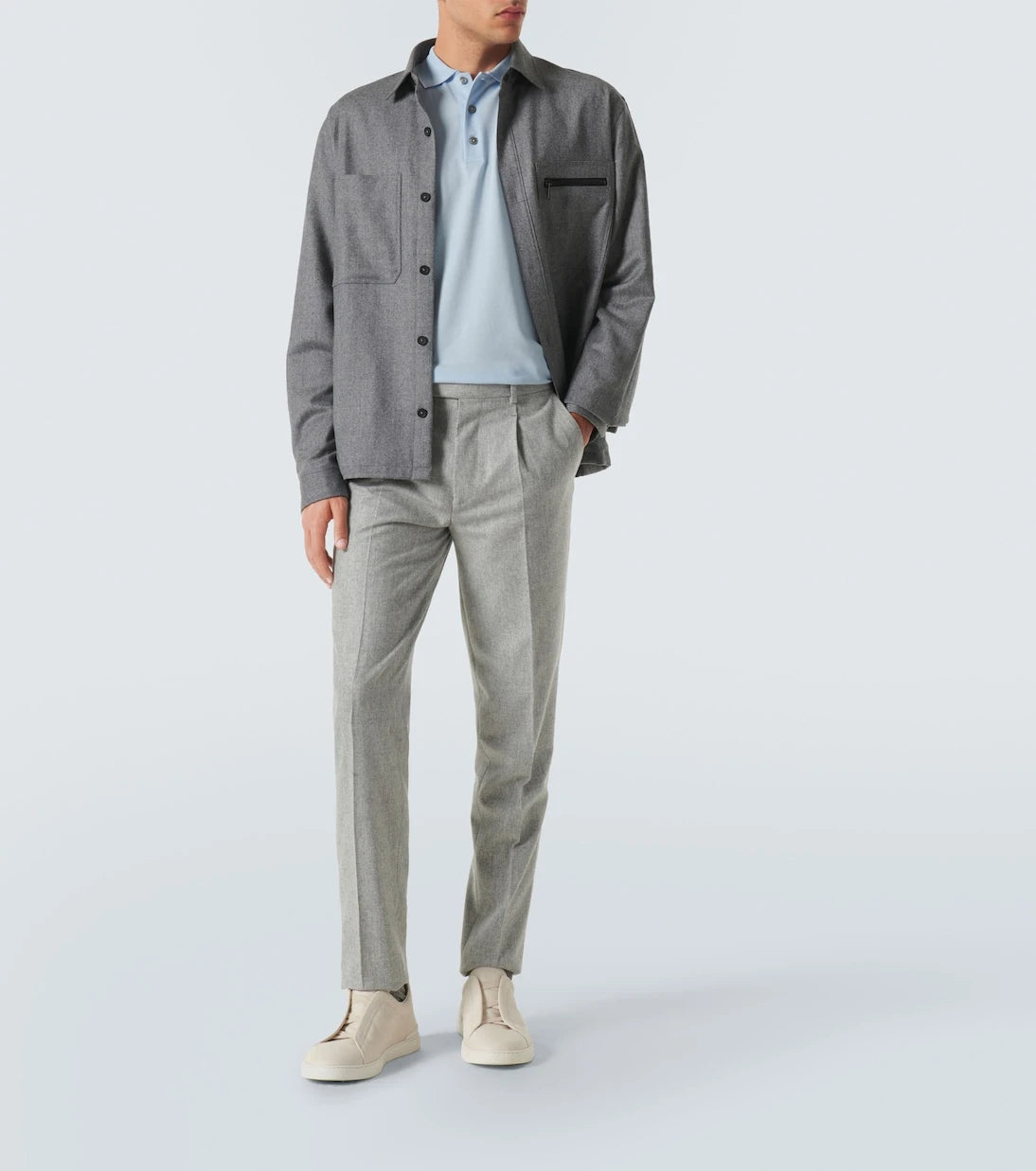 Zegna - Cotton-blend polo shirt