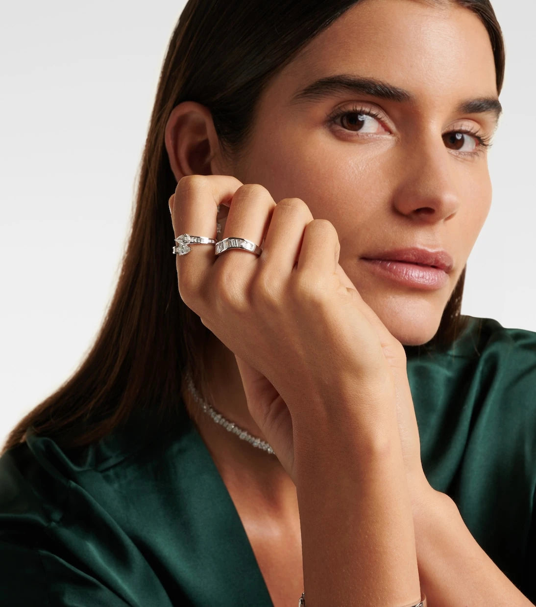 Anita Ko - Wave 18kt white gold ring with diamonds