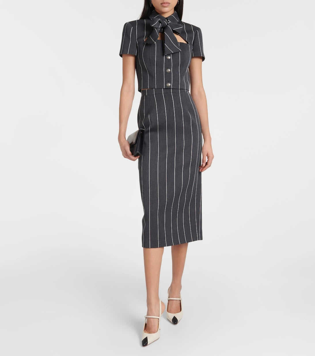 Alessandra Rich - Wool-blend bouclé tweed midi skirt