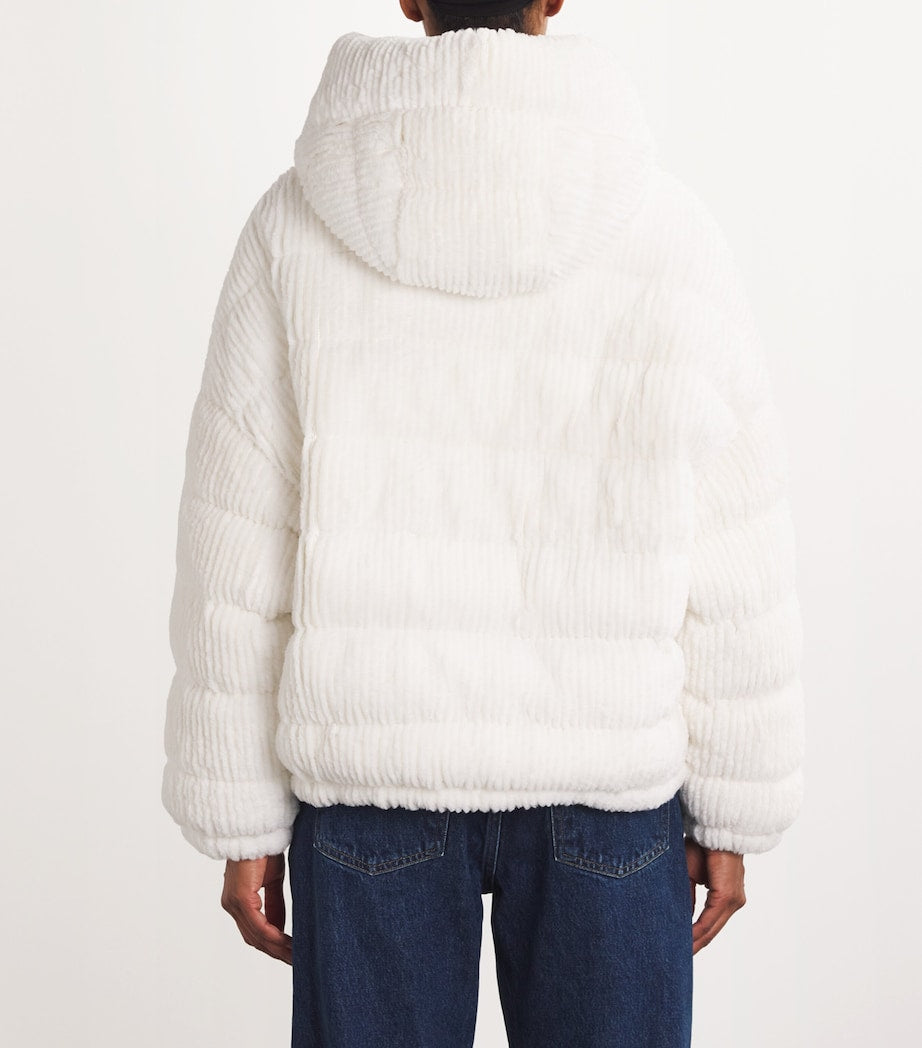 White Reversible Ribbed Lambswool Jacket