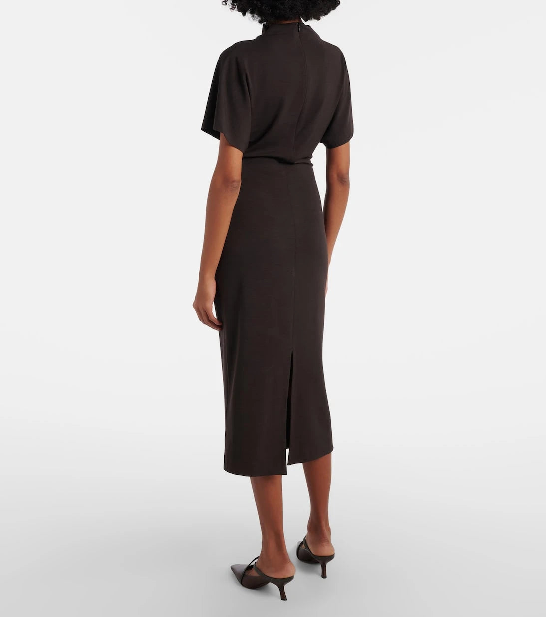 Brunello Cucinelli - Gathered jersey midi dress
