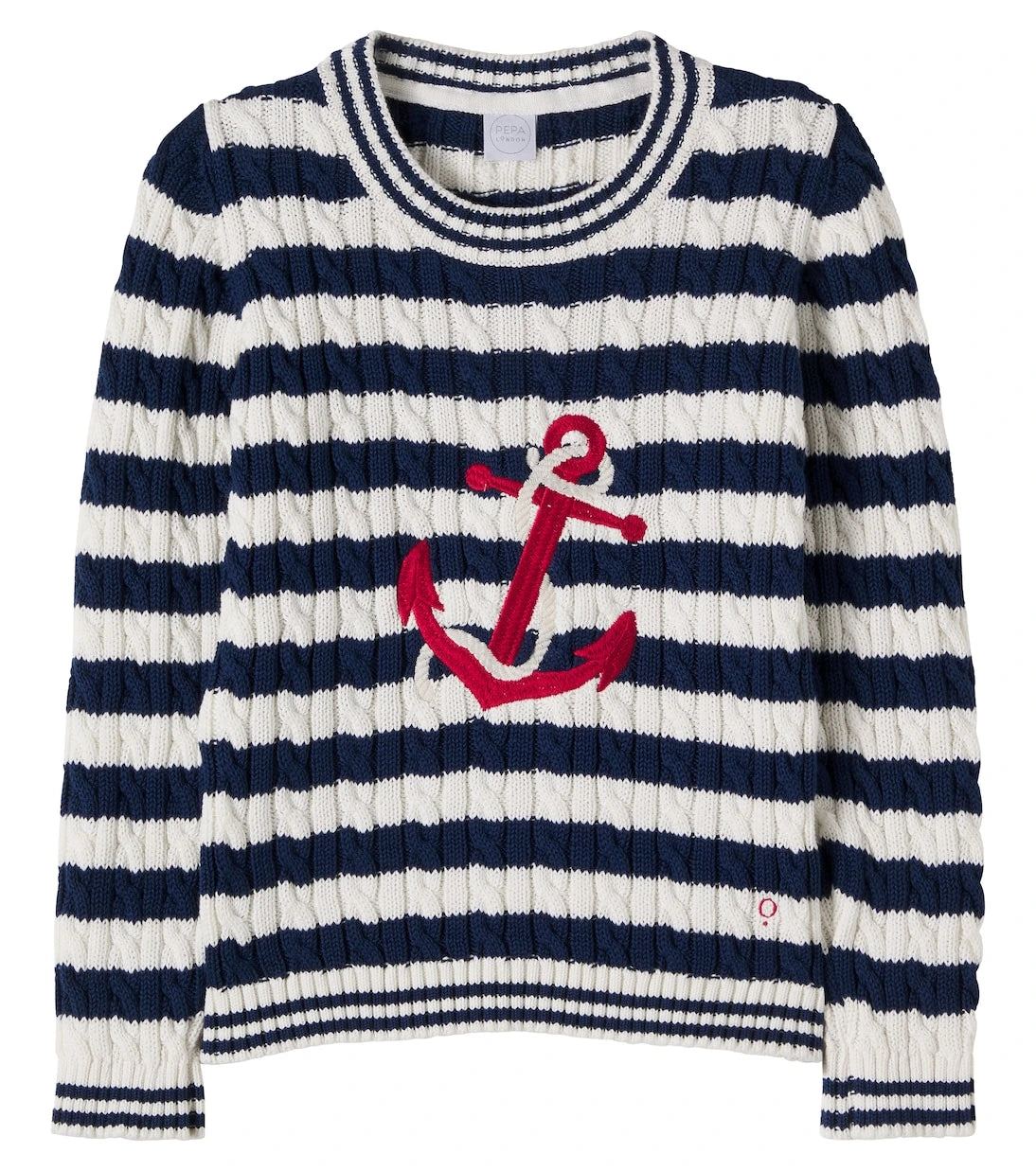 Pepa London - Cable-knit striped cotton sweater