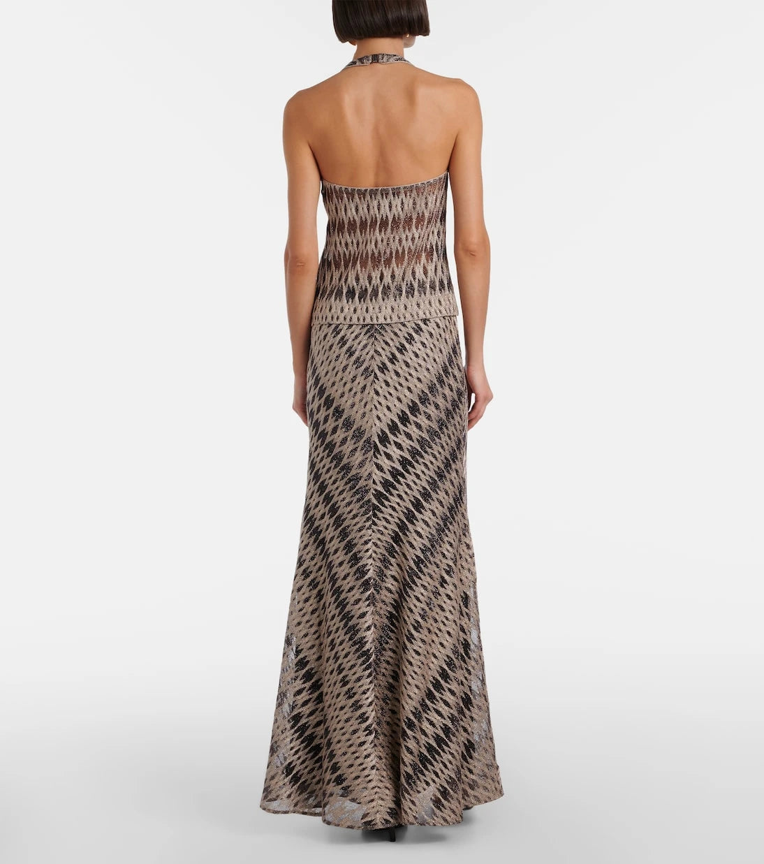 Missoni - تنورة ماكسي ميتاليك مفتوحة الحياكة