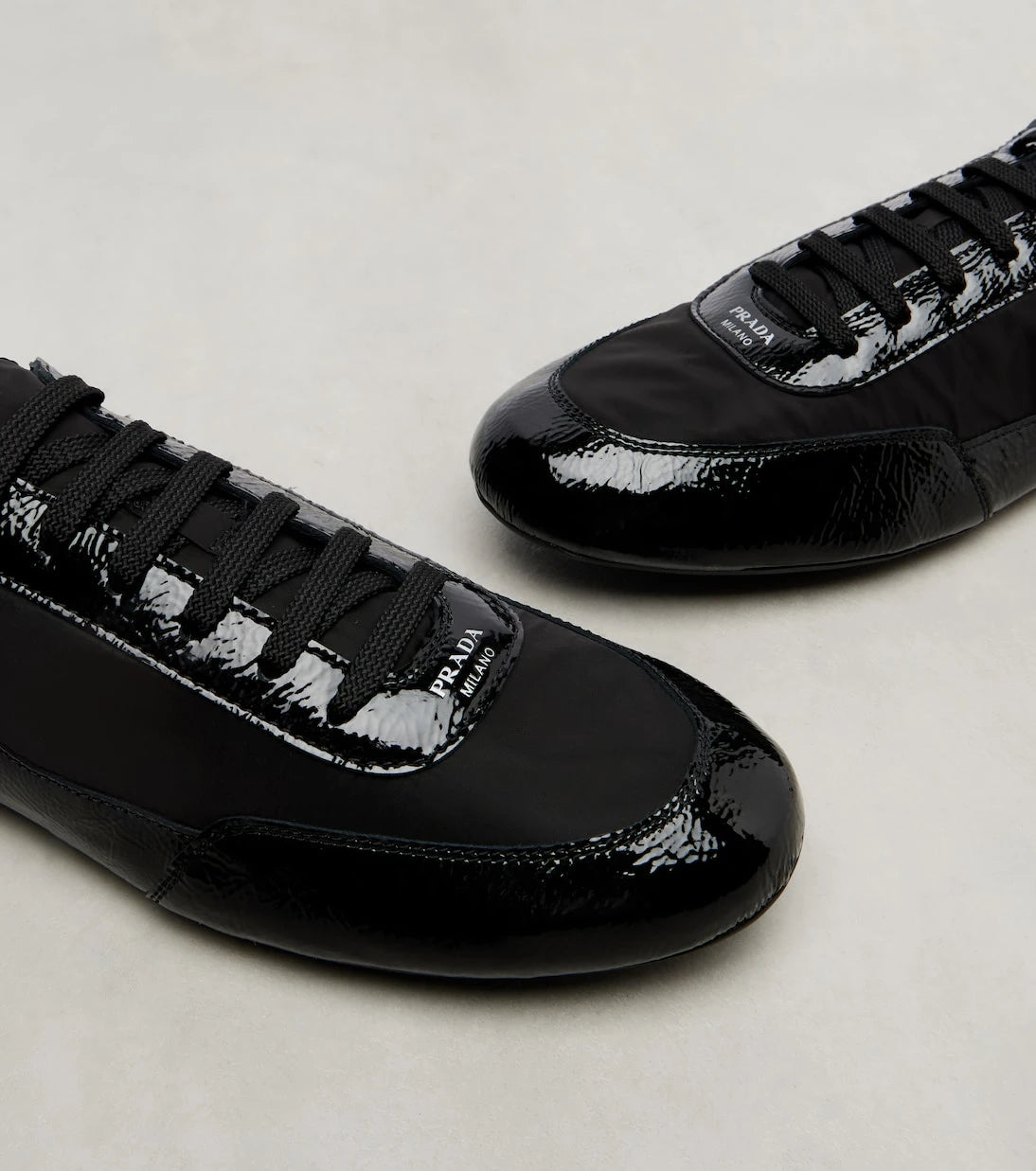 Prada - Collapse Re-Nylon and leather sneakers