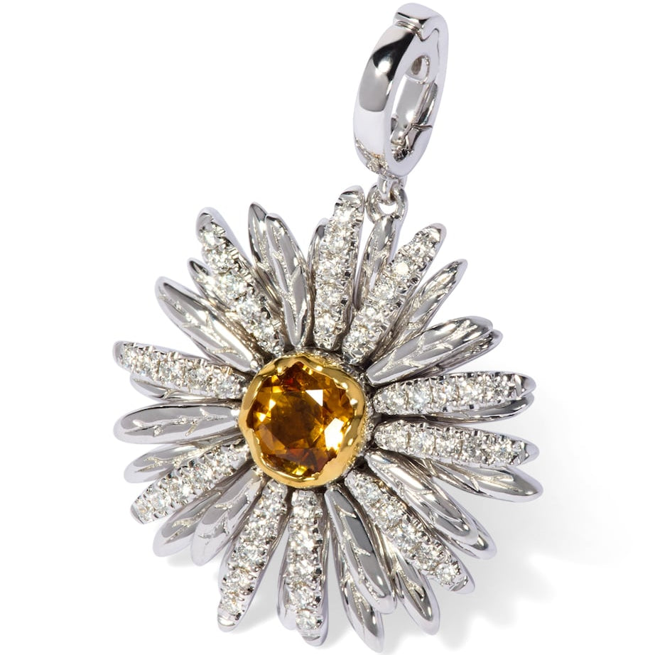 Yellow Gold, Citrine and Diamond Mythology Diamond Charm