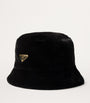 Black Faux Fur Bucket Hat