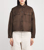 Brown Pocket-Detail Bomber Jacket