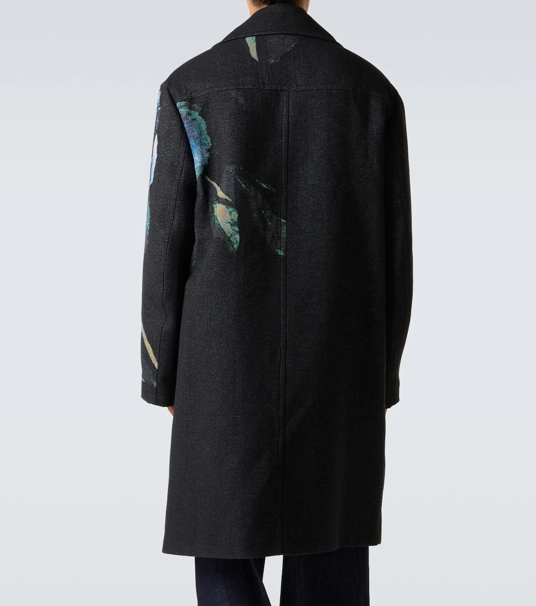 Dries Van Noten - Double-breasted printed jacquard coat
