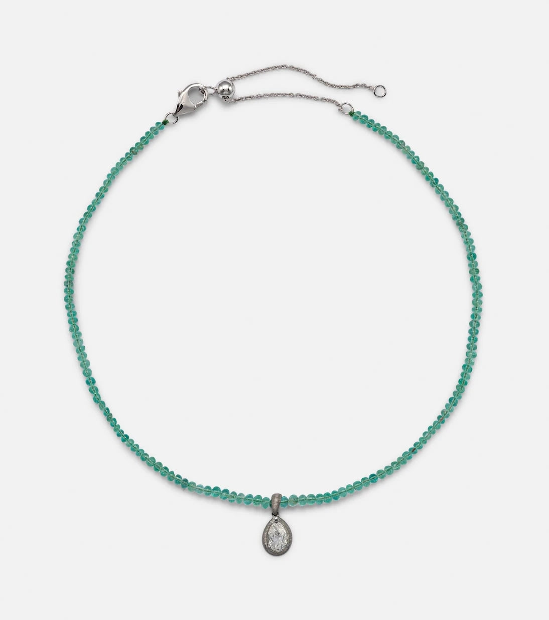 Kamyen - 18kt gold necklace with emerald and diamonds