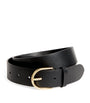 Maje Black Leather Chain Detail Belt