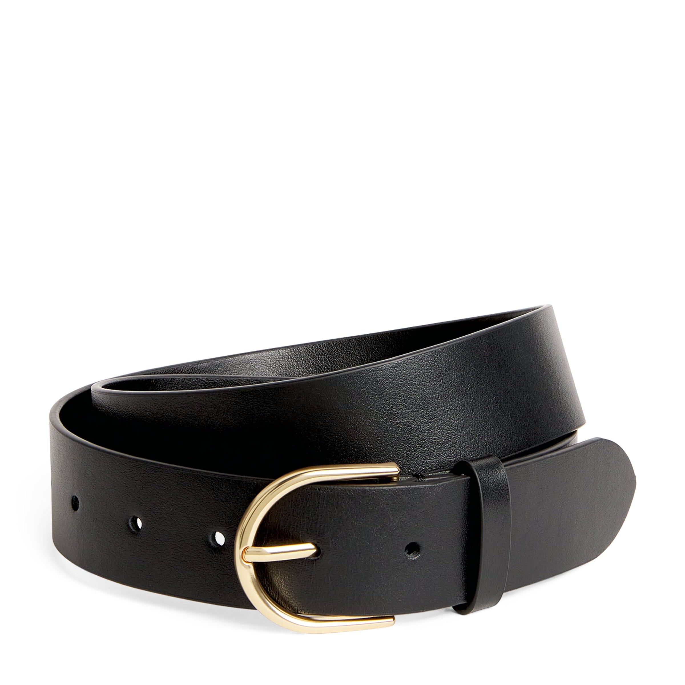 Maje Black Leather Chain Detail Belt