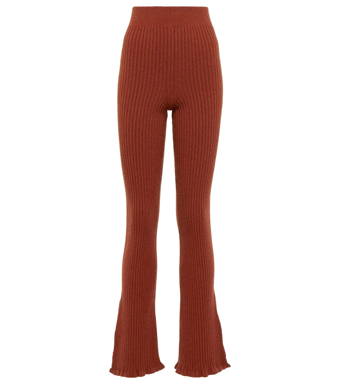 Victoria Beckham - Ribbed-knit wool-blend flared pants