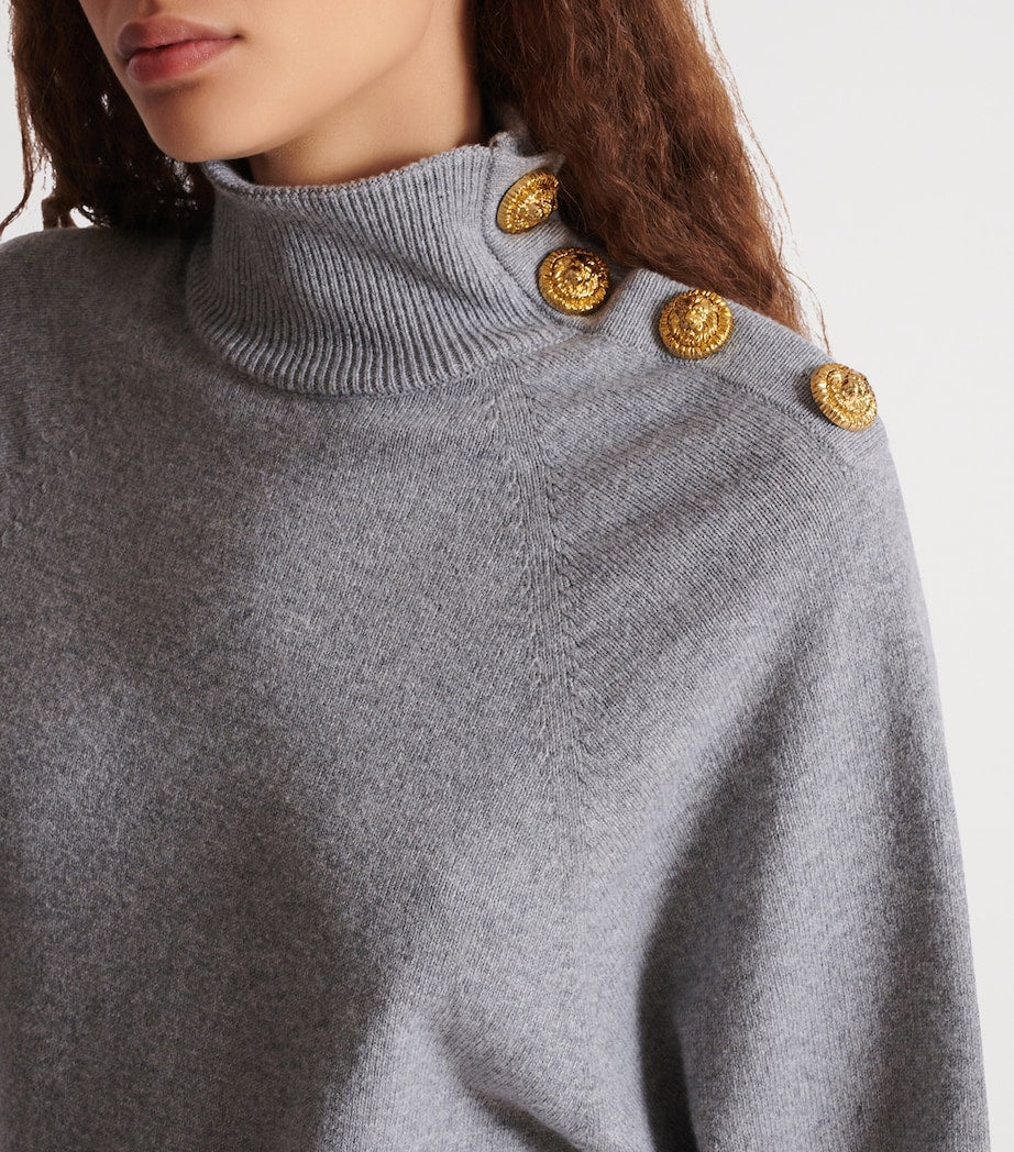 Grey Cashmere-Virgin Wool Mini Sweater Dress