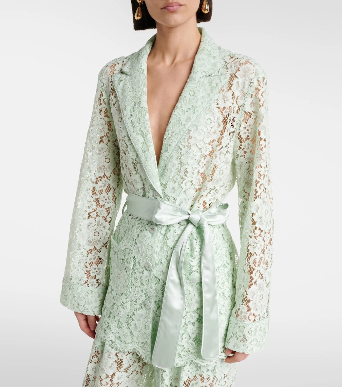 Dolce&Gabbana - Belted lace blazer