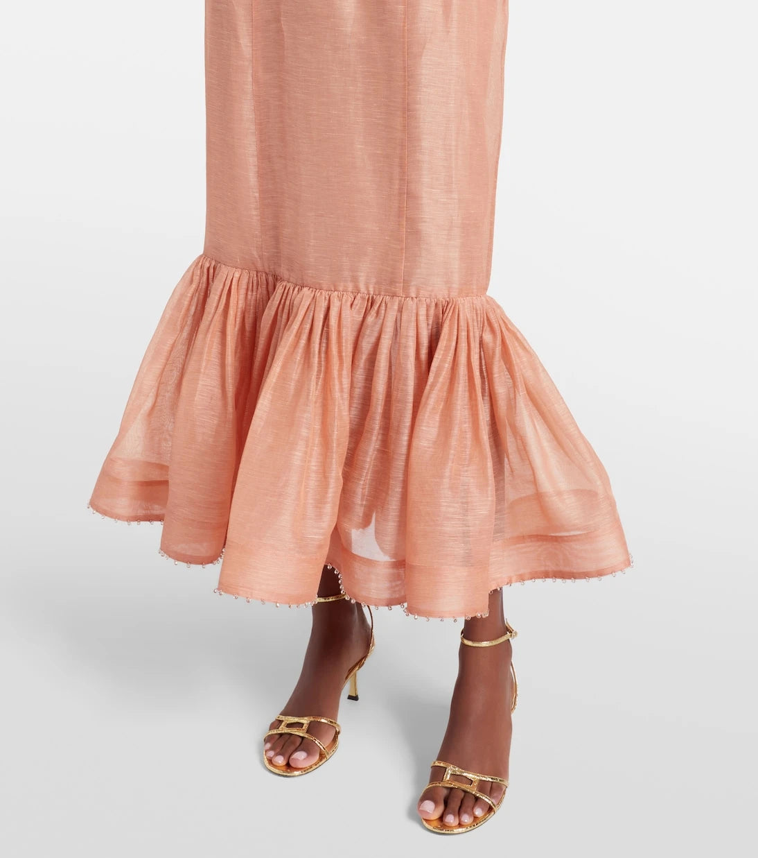 Zimmermann - Hypnotic embellished linen and silk gown