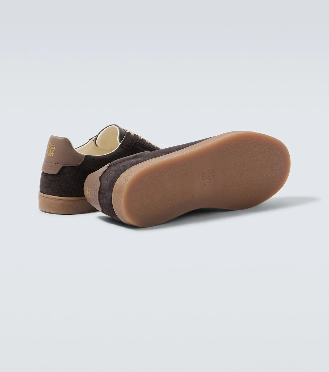 Brunello Cucinelli - Leather-trimmed suede sneakers