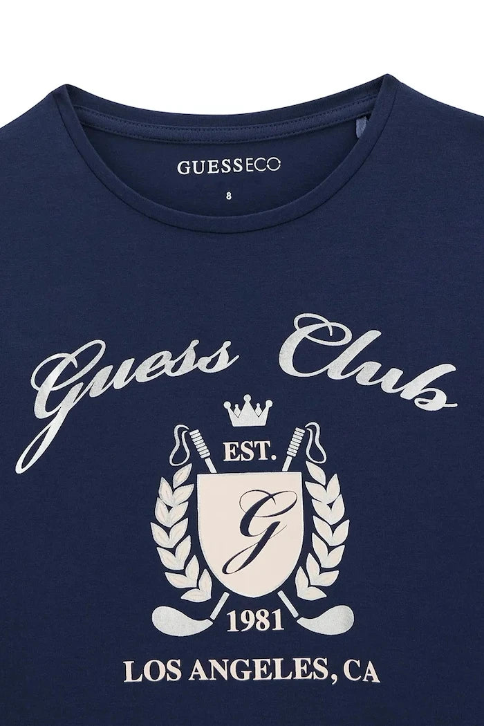 Guess çocuklar için pamuk ve elastan uzun kollu bluz
