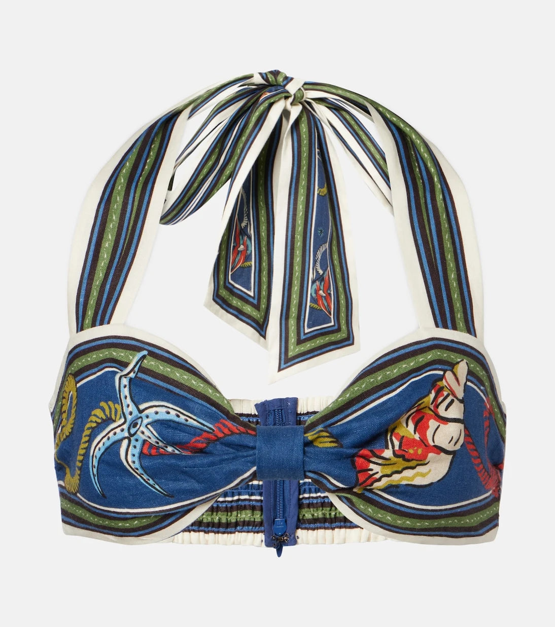 Alémais - Cove printed linen bra top