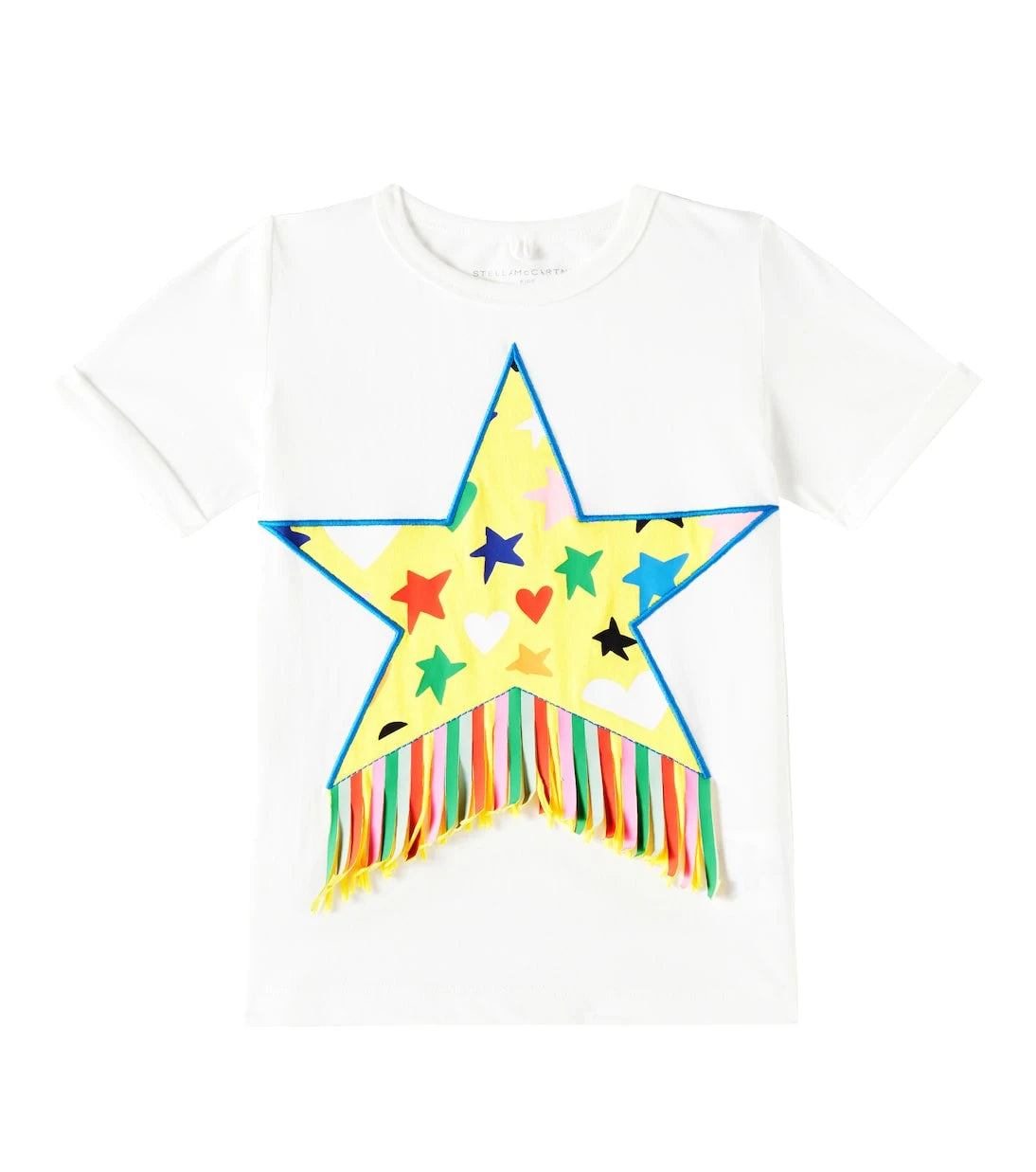 Stella McCartney Kids - تيشيرت جيرسيه قطني مزين بأهداب