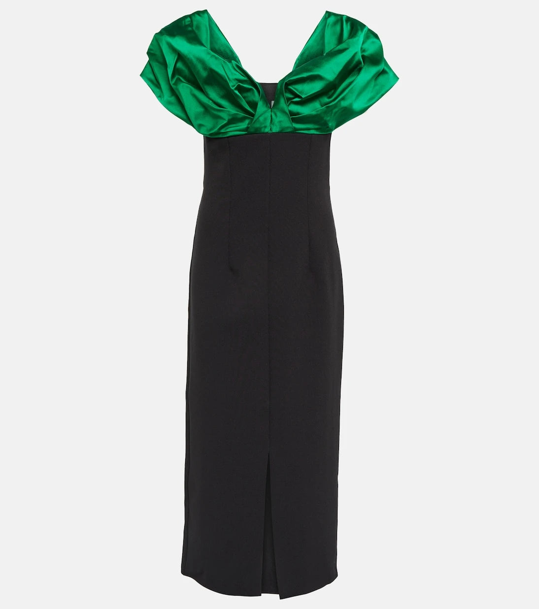 Safiyaa - Diane satin-trimmed midi dress