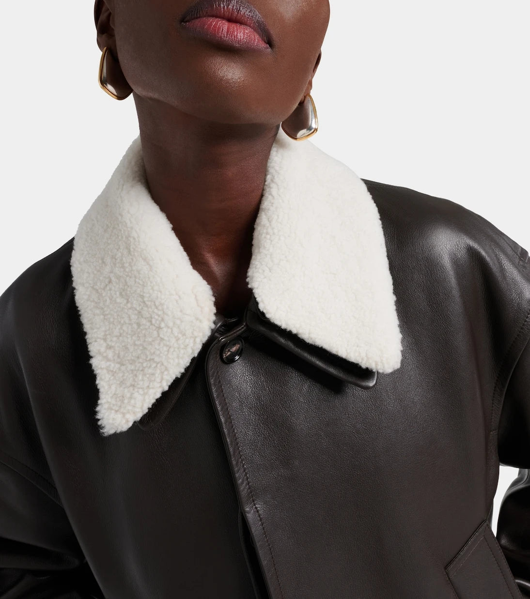 Bottega Veneta - Shearling-trimmed leather jacket