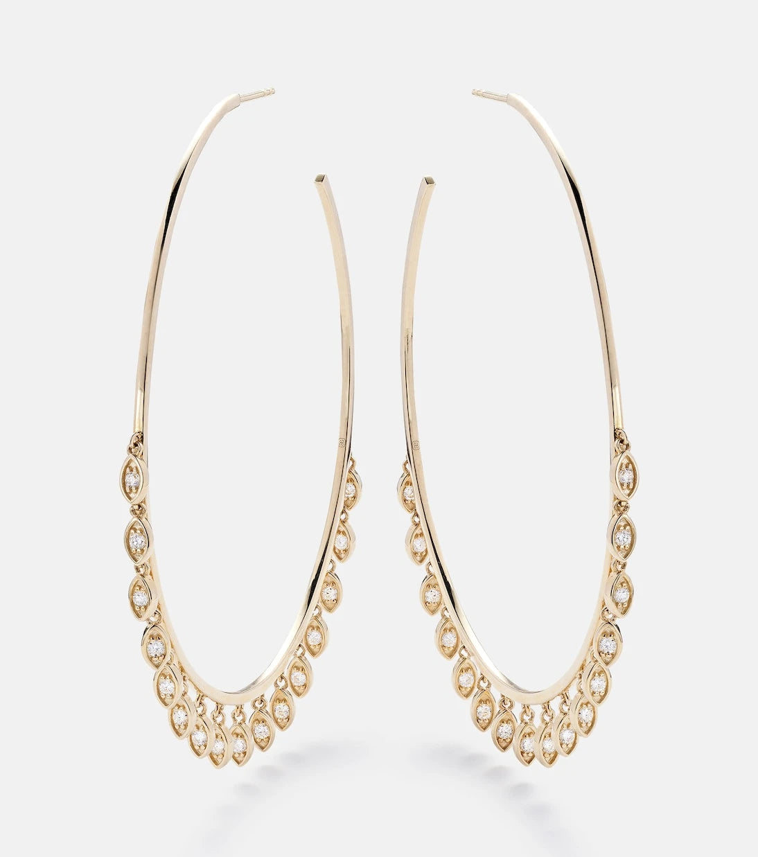 Sydney Evan - 14kt gold hoop earrings with diamonds