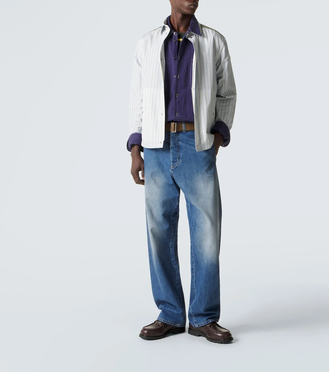 Moncler - Striped cotton poplin zip-up shirt