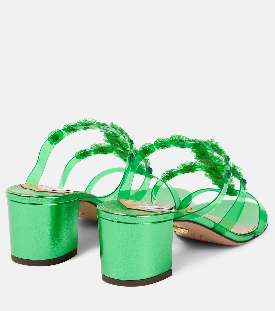 Aquazzura - Meteorite embellished PVC mules